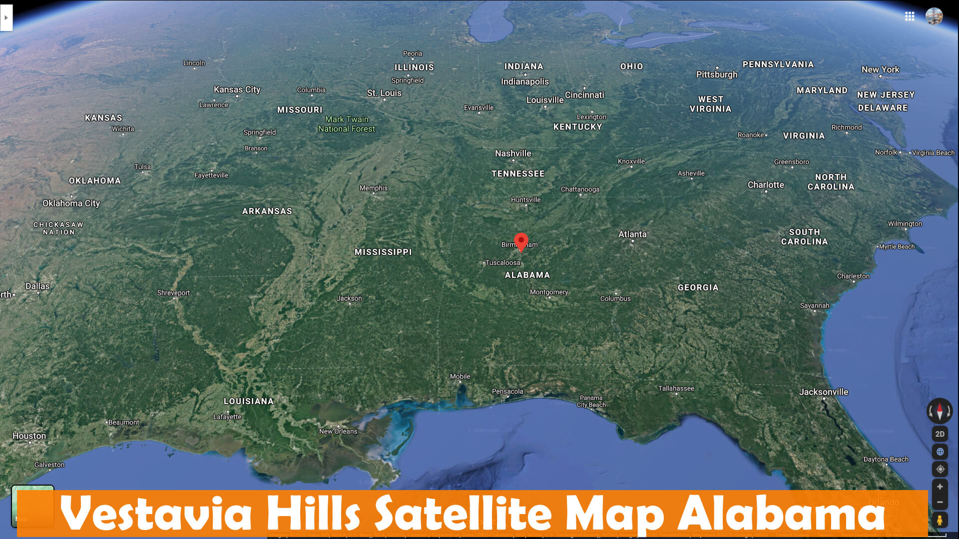 Vestavia Hills Satellite Carte Alabama